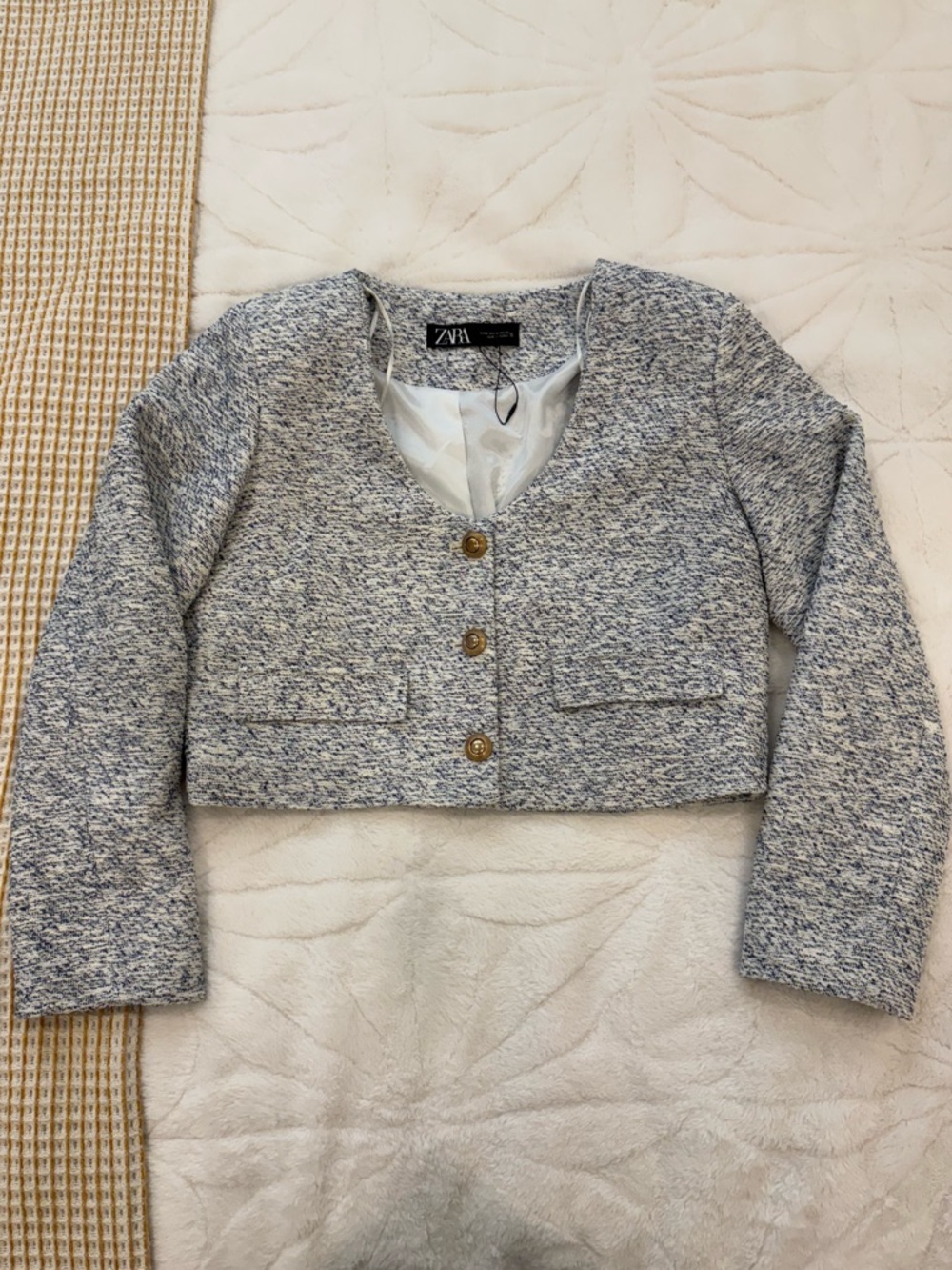 Zara Tweed Cropped Blazer